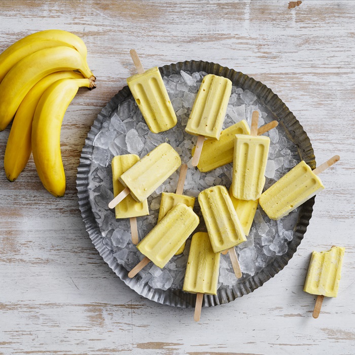 Frozen Banana Popsicles