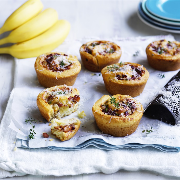 Banana, Bacon and Cheese Pinwheels