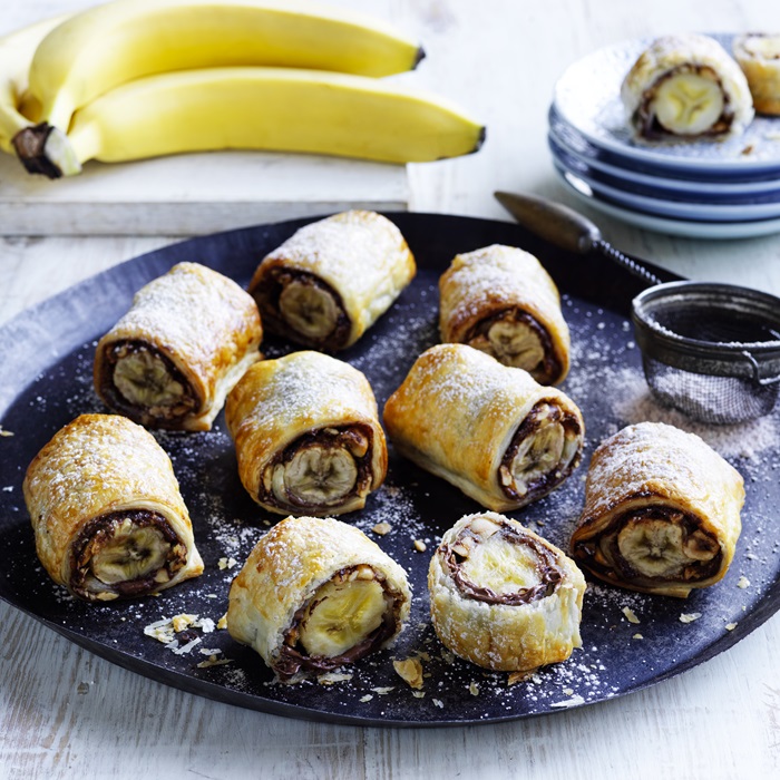 Banana Choc-Hazelnut 'Sausage' Rolls